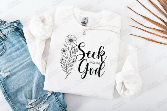 Elegant Seek God Bible Verse for T-Shirt Designs