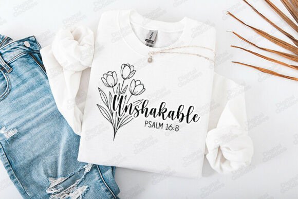 Elegant Unshakable Floral Faith Typography