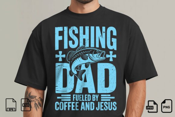Fishing Dad Fueled SVG Design for T-Shirt Graphics