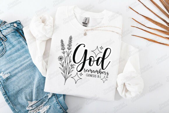 God Remembers Bible Verse Graphics for T-Shirt Designs