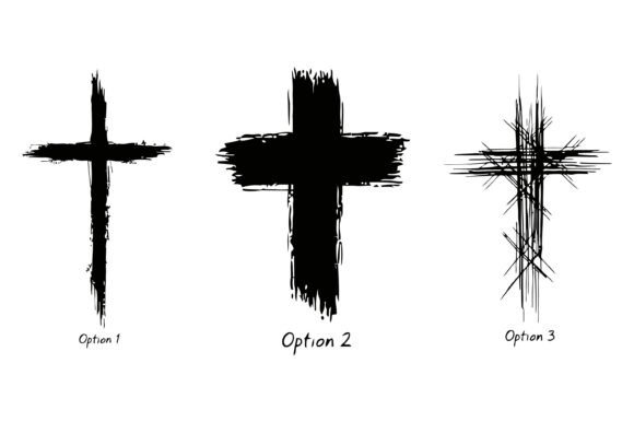 Grunge Cross Brush Style Set: Graphics & T-Shirt Designs