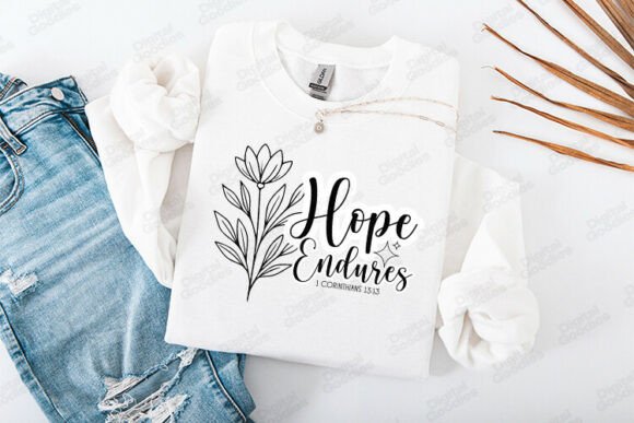 Hope Endures Bible Verse Design for Graphics and T-Shirts