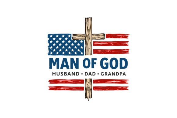 Patriotic Man of God Design for T-Shirt Graphics