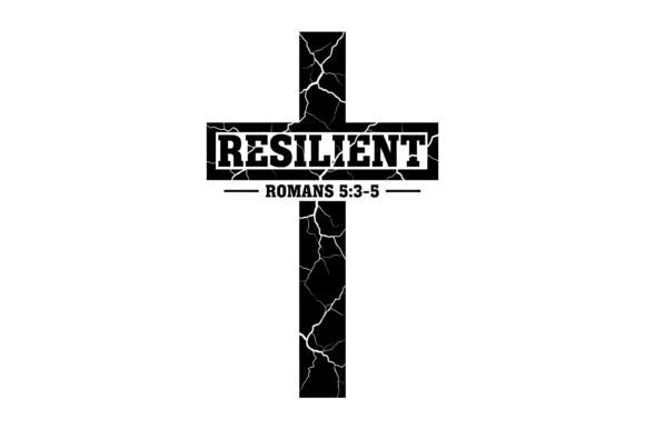 Resilient Cross Bible Verse Embroidery Design