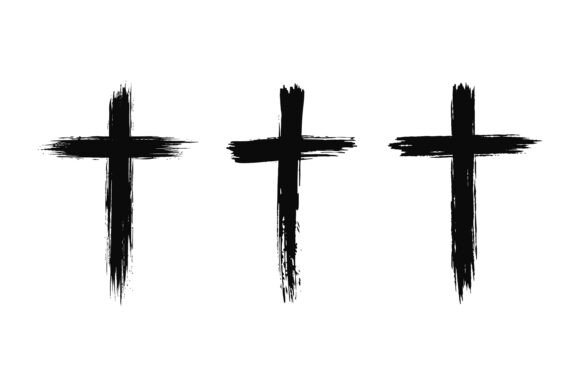 Three Crosses Faith Symbol: Perfect for T-Shirt Designs & Graphics